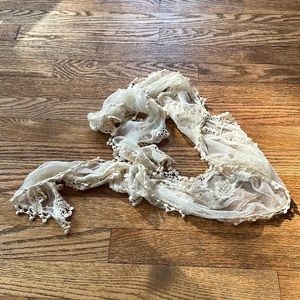Cream lace scarf